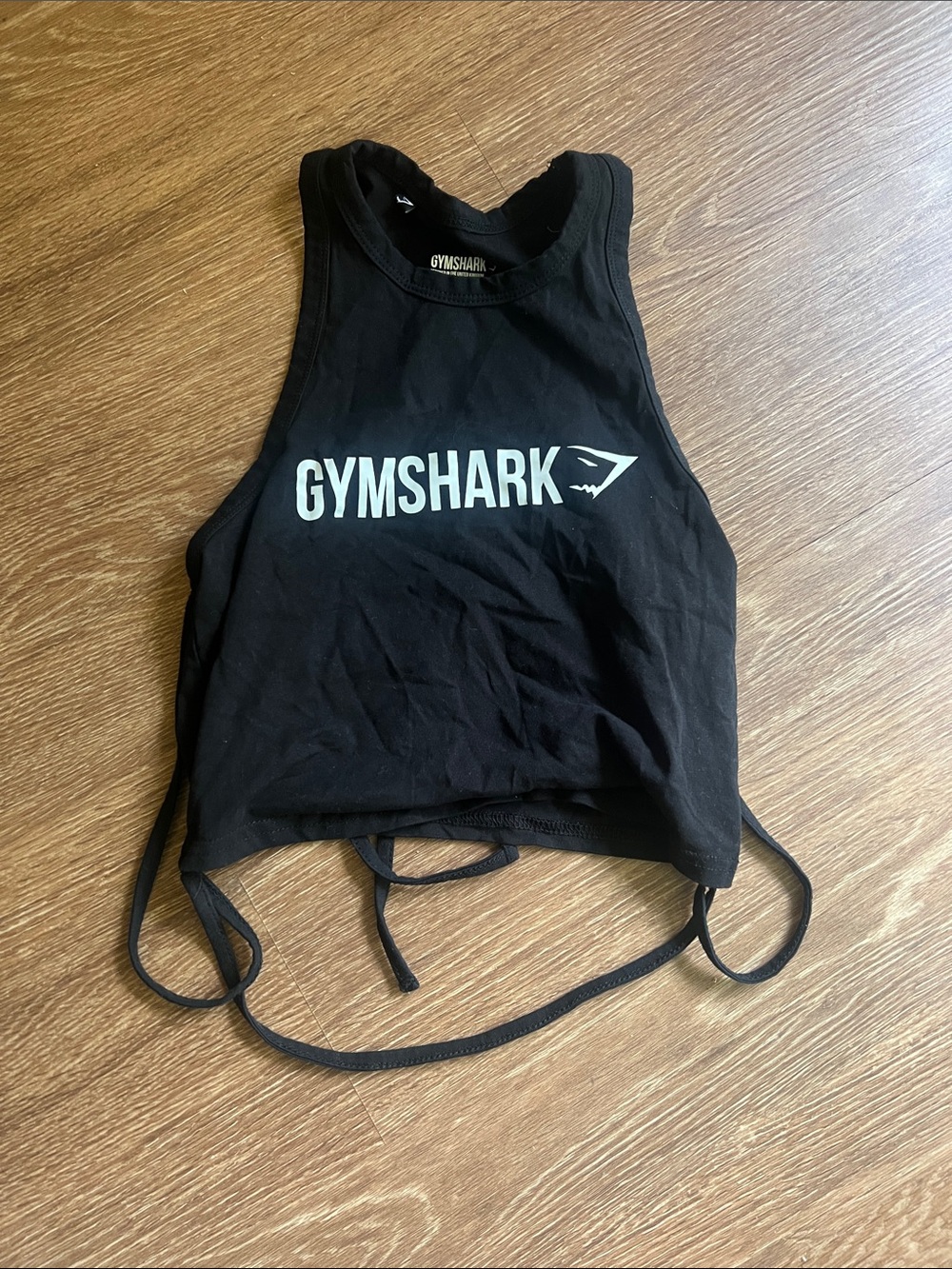Gymshark Black Racerback Crop Top with Logo